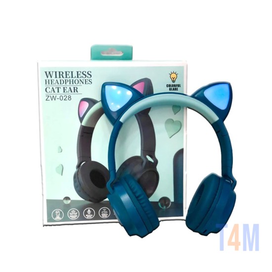 CAT EAR BLUETOOTH HEADPHONE WIRELESS ZW-028 GREEN